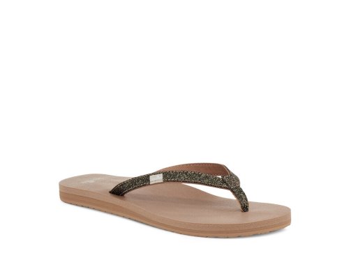 Női Strandpapucs - Sanuk Yoga Joy Sparkle - Sanuk Arany Cipő NCPOSB430